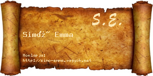 Simó Emma névjegykártya