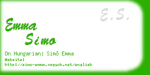 emma simo business card