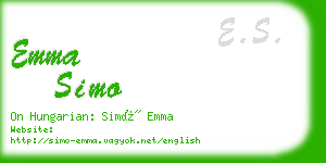 emma simo business card